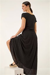 Textured Floral Lace Maxi Dress