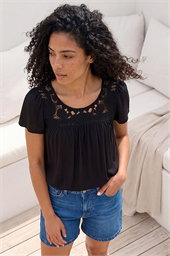 Crochet Panel Stretch Top