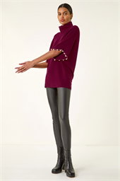 Faux Pearl Embellished Knit Jumper