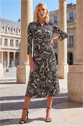 Petite Button Ruched Dress