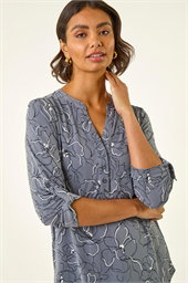 Floral Notch Neck Shirt