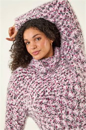 Curve Fluffy Roll Neck Knit Jumper