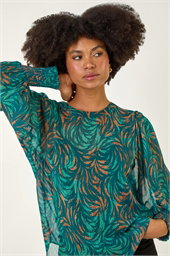 Metallic Abstract Printed Top