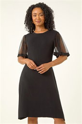 Petite Knitted Mesh Dress