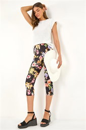 Floral Print Bengaline Cropped Trouser