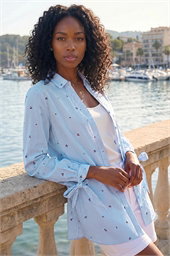 Cherry Stripe Cotton Shirt