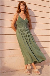 Crochet Strappy Midi Dress