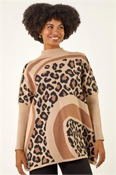Abstract Leopard Knit Jumper