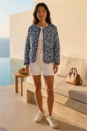 Petite Geo Quilted Puffer Jacket