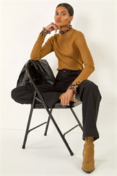 Leopard Ruffle Trim Jumper