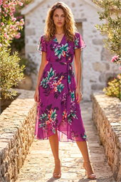 Floral Print Wrap Dress