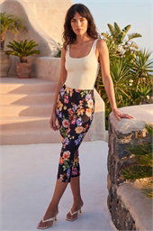 Floral Print Bengaline Cropped Trouser