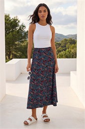 Ditsy Floral Print Midi Skirt
