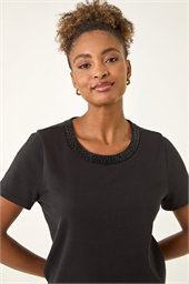 Beaded Neck T-Shirt
