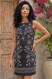 Floral Motif Shift Dress