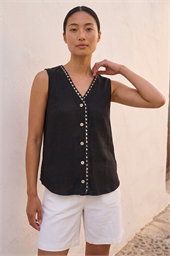 Petite V-Neck Trim Detail Top