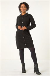 Petite Collared Knit Shift Dress
