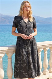 Floral Denim Shirt Dress