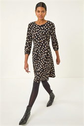 Speckled Print Stretch Dress