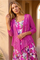 Textured Pointelle Detail Shrug