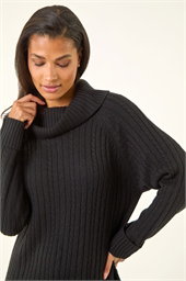 Roll Neck Knitted Jumper Dress