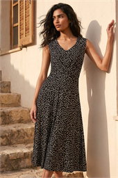 Polka Dot Twist Front Dress