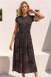 Patchwork Floral Stretch Jersey Dress