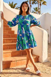 Petite Tiered Tie Front Dress