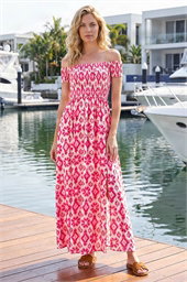 Aztec Bardot Dress
