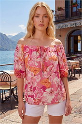 Floral Print Bardot Top