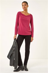 Cowl Neck Premium Stretch Top