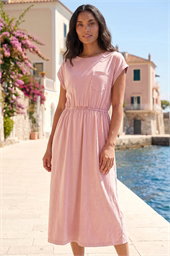 T-Shirt Pocket Detail Midi Dress 