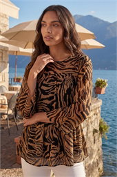 Animal Print Tiered Top