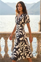 Dusk Swirl Print Ric Rac Dress
