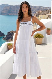 Ric Rac Trim Midi Dress