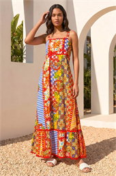Patchwork Ric Rac Maxi Dress