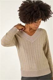 Metallic Stripe Knit Jumper
