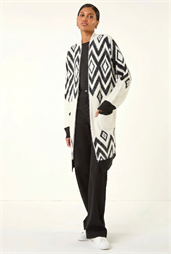 Argyle Longline Knit Cardigan