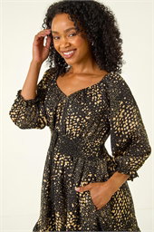 Petite Spot Print Frill Detail Dress