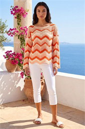 Abstract Stripe Crochet Knit