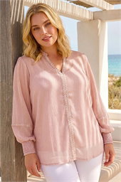 Curve Shimmer Chiffon Blouse