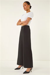 Petite Pintuck Wide Leg Stretch Trouser