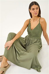 Crochet Strappy Midi Dress
