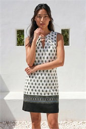 Petite Border Print Dress