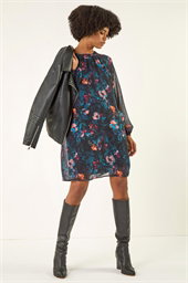 Floral Print Swing Dress