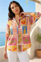 Tropical Print Cotton Shirt