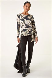Petite Abstract Tie Side Top