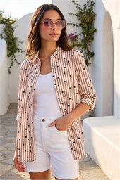 Floral Stripe Buttoned Shirt