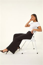 Petite Wide Leg Stretch Trouser