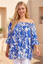 Curve Printed Bardot Top